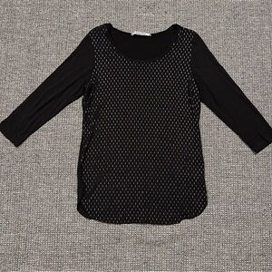 Peter Nygard Black and Silver Women's Blouse